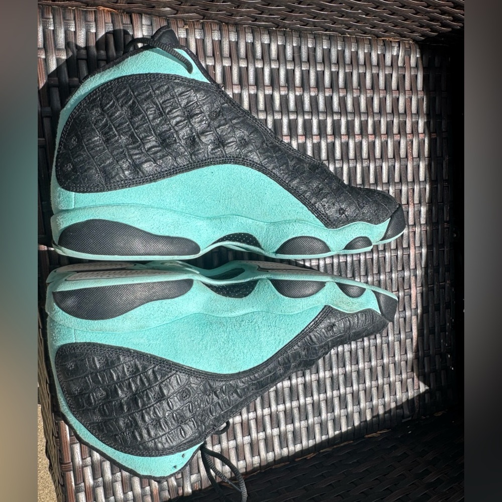 Black and Teal Men's Sneakers - Picture 5 of 6